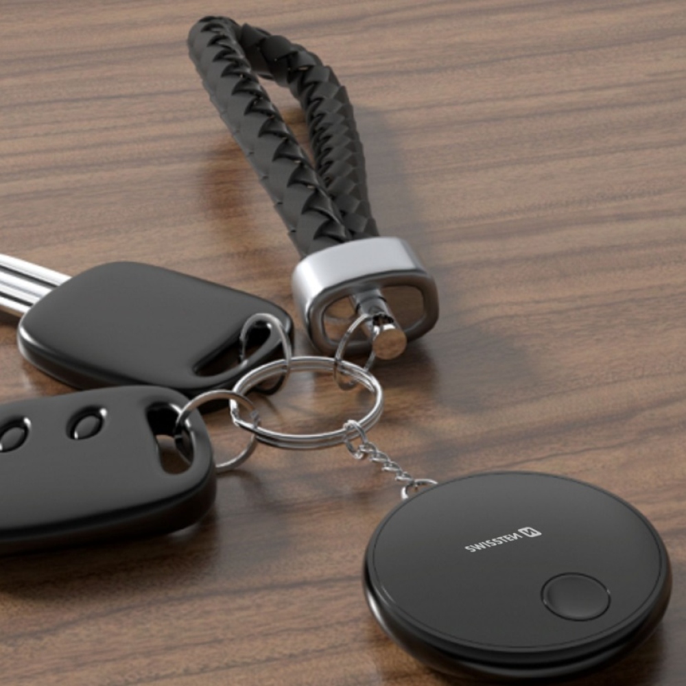 Swissten šikovný lokátor Find Tag s funkciou Apple Find My - čierny