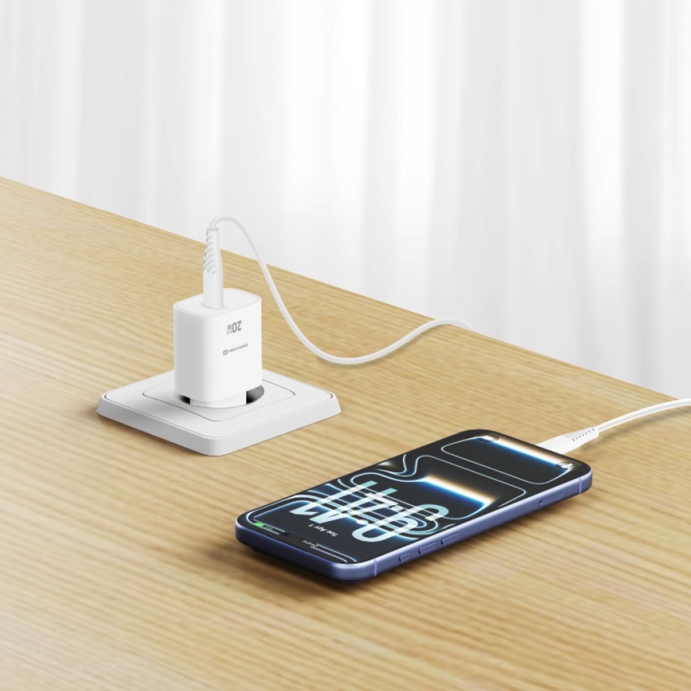 SWISSTEN sieťový adaptér edge GaN 1x USB-C PD 20W - biely