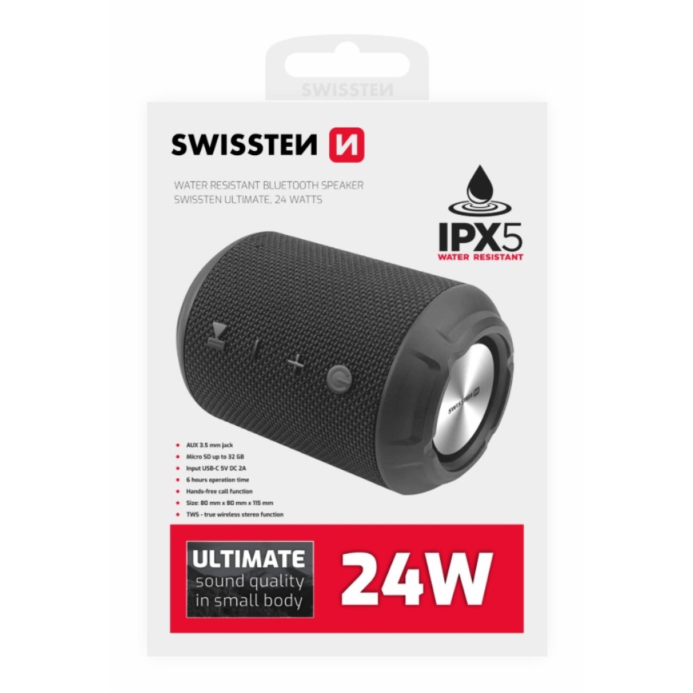 SWISSTEN Ultimate Bluetooth reproduktor, 24W - čierny
