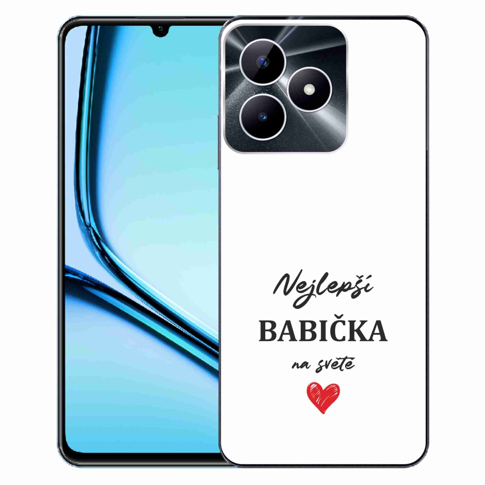 Gélový kryt mmCase na Realme Note 50 - najlepšia babička 1 biele pozadie