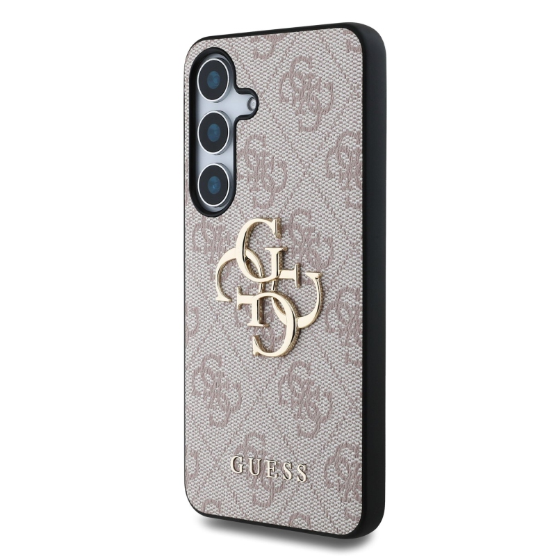 Guess PU 4G Metal Logo Zadný Kryt pre Samsung Galaxy S25 Pink