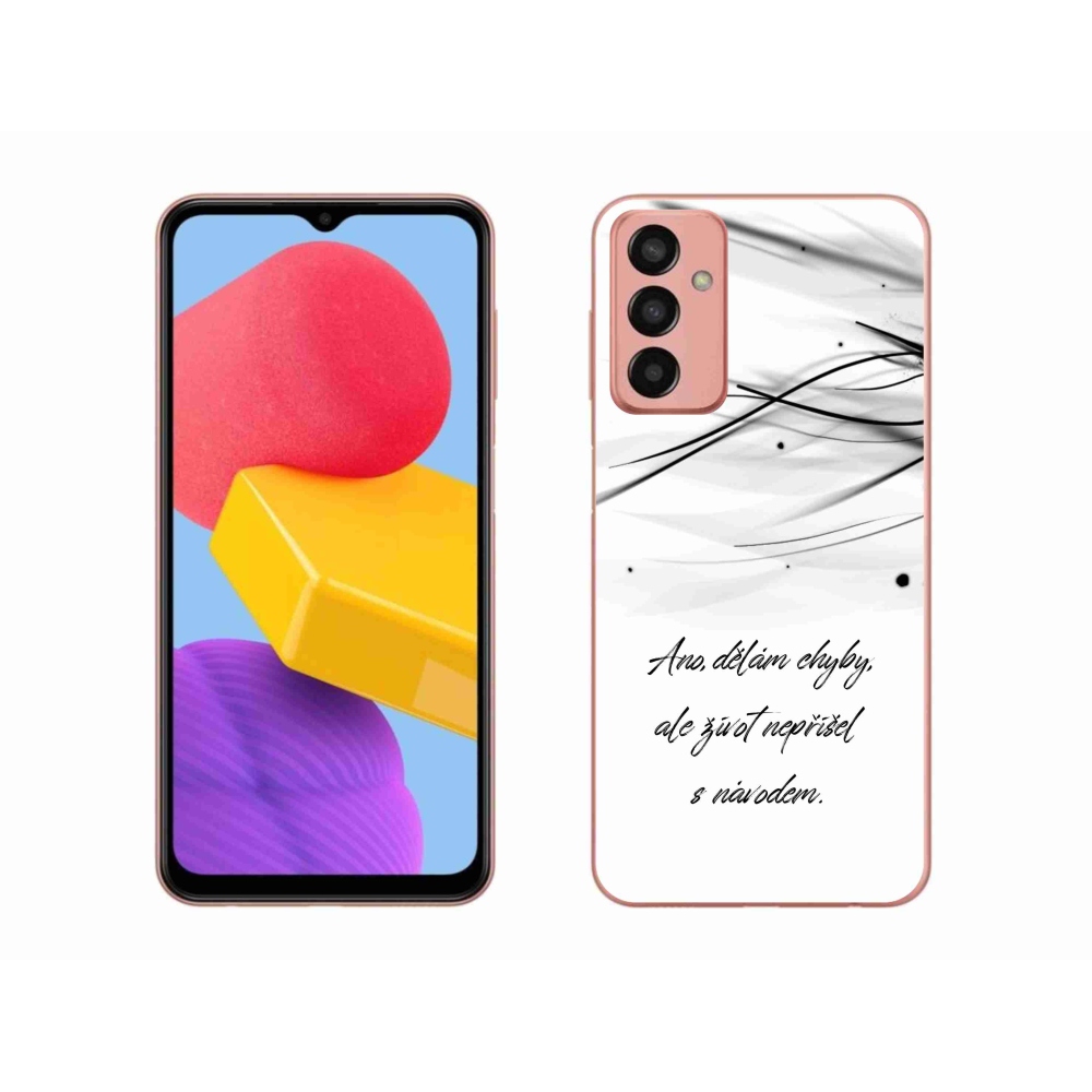 Gélový kryt mmCase na Samsung Galaxy M13 - citát biele pozadie