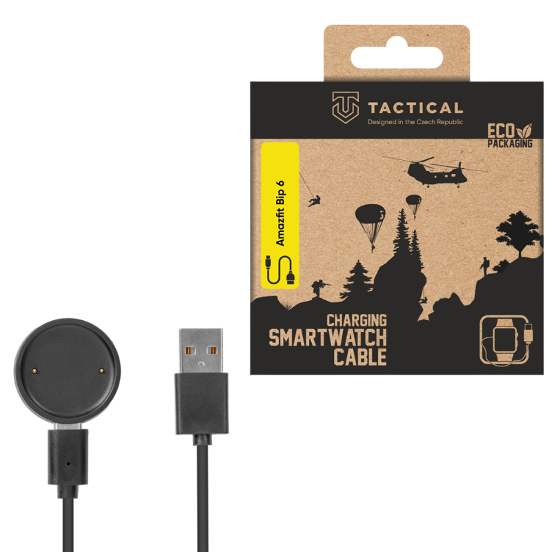 Taktický USB nabíjací kábel pre Xiaomi Amazfit Bip6/Active 2/2 Square