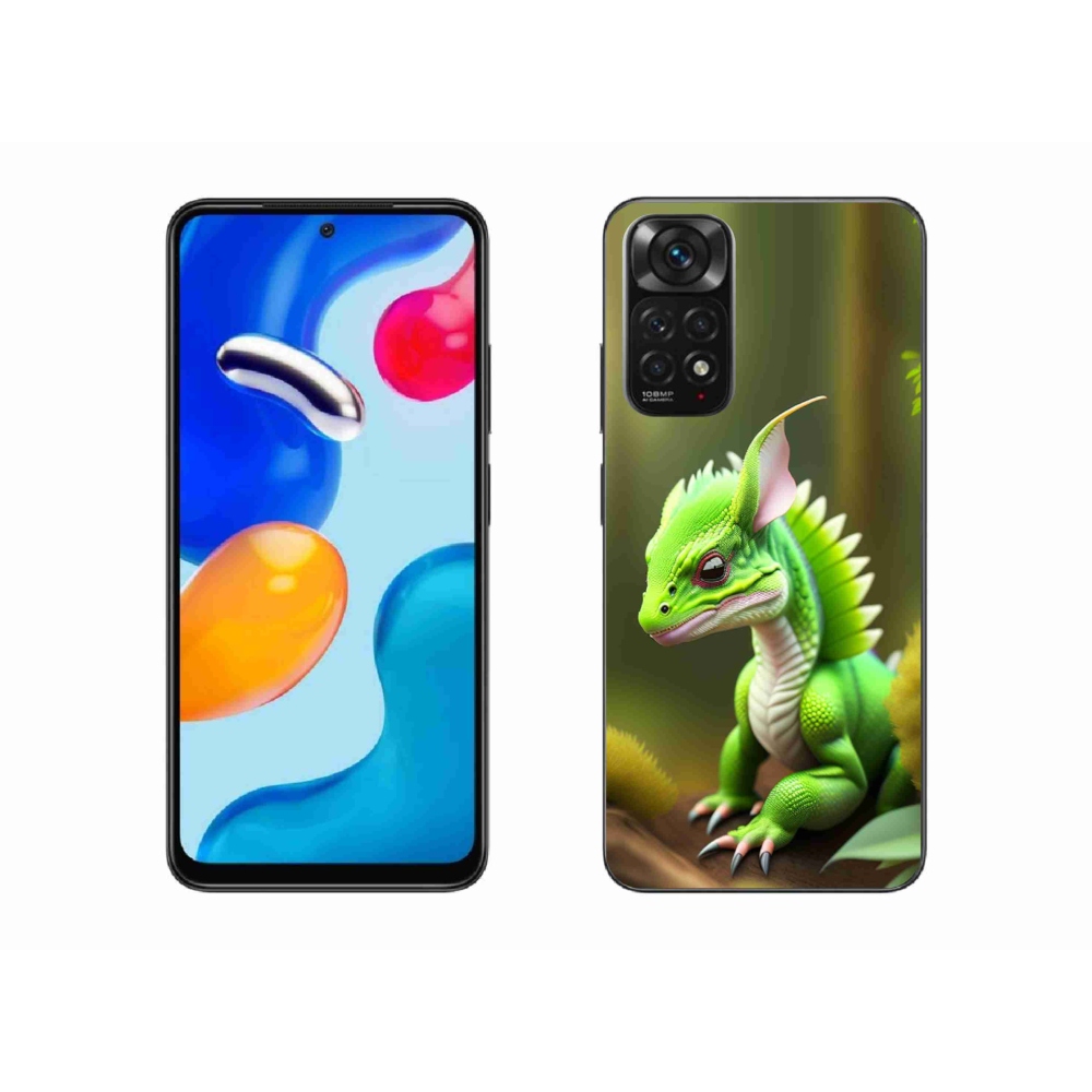 Gélový kryt mmCase na Xiaomi Redmi Note 11 4G - zelený dráčik