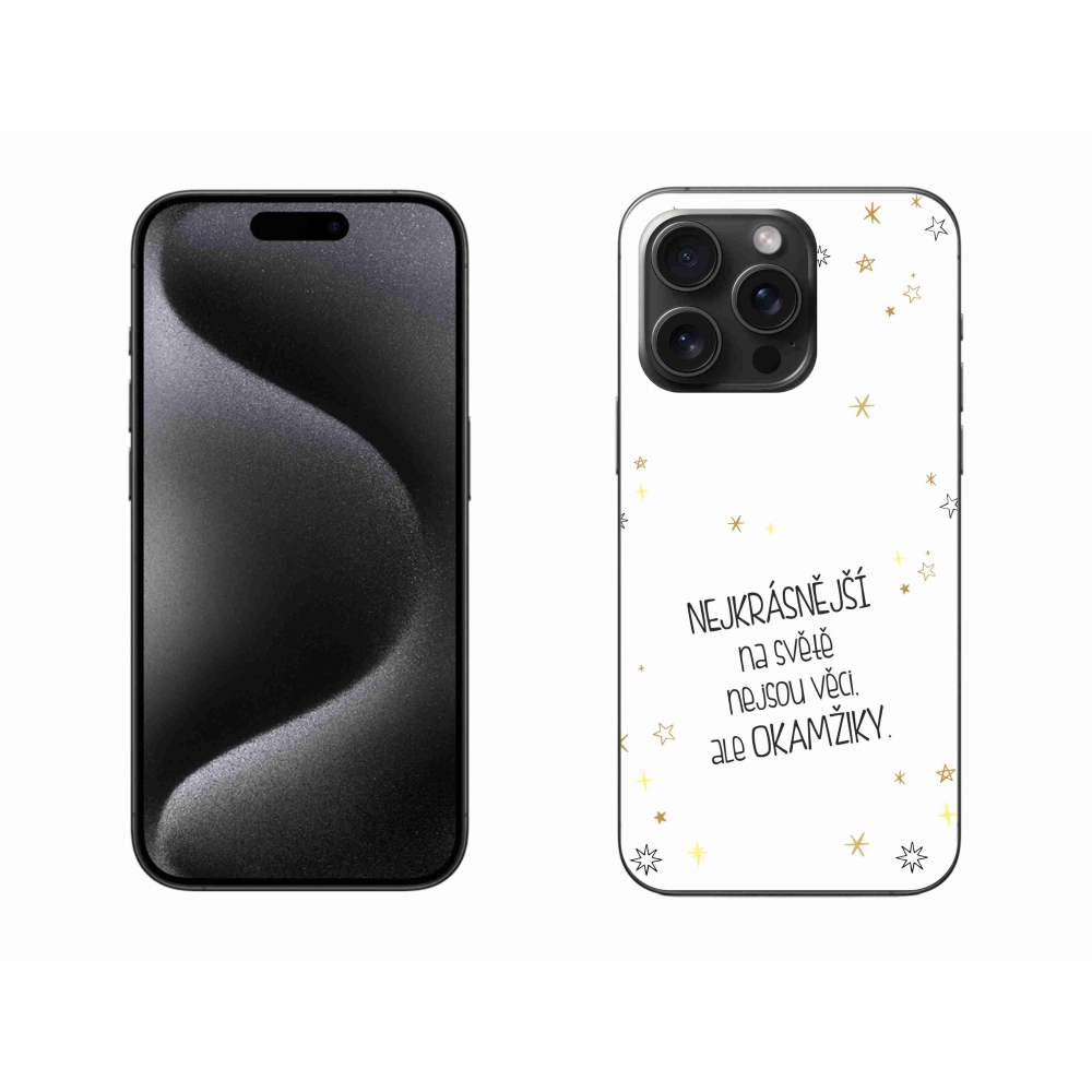 Gélový kryt mmCase na iPhone 15 Pro Max - citát 4 biele pozadie