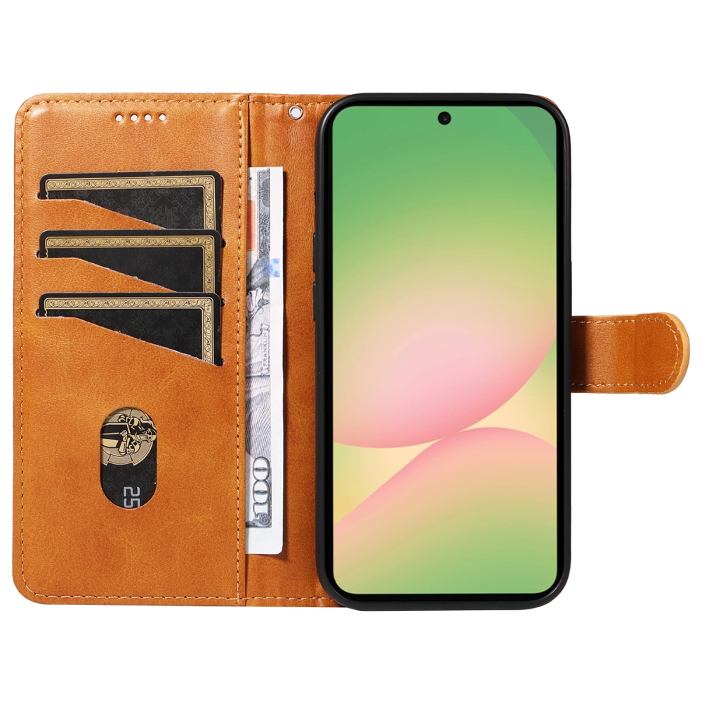 T-Shape knižkové púzdro na Samsung Galaxy A57 5G - hnedé