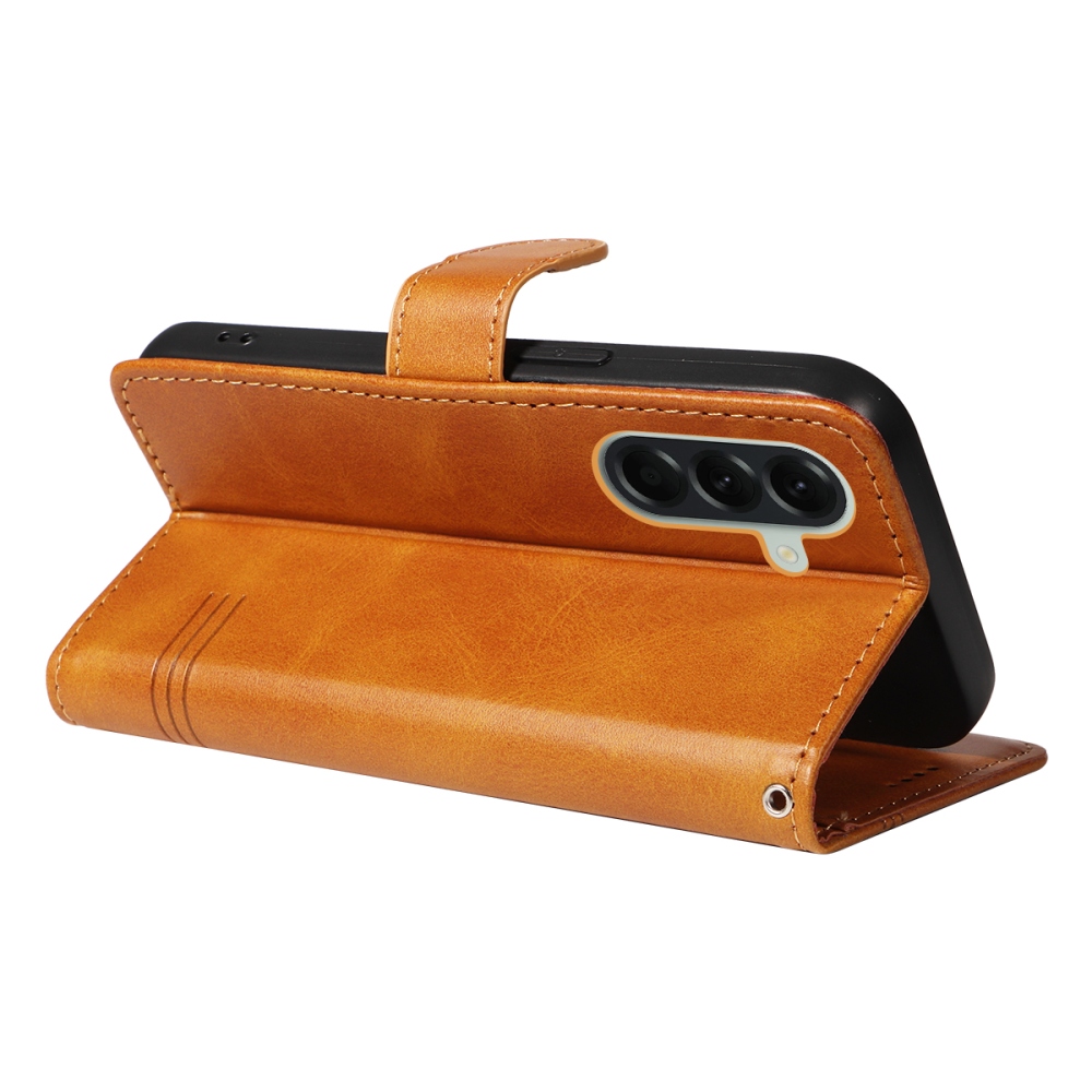 T-Shape knižkové púzdro na Samsung Galaxy A57 5G - hnedé