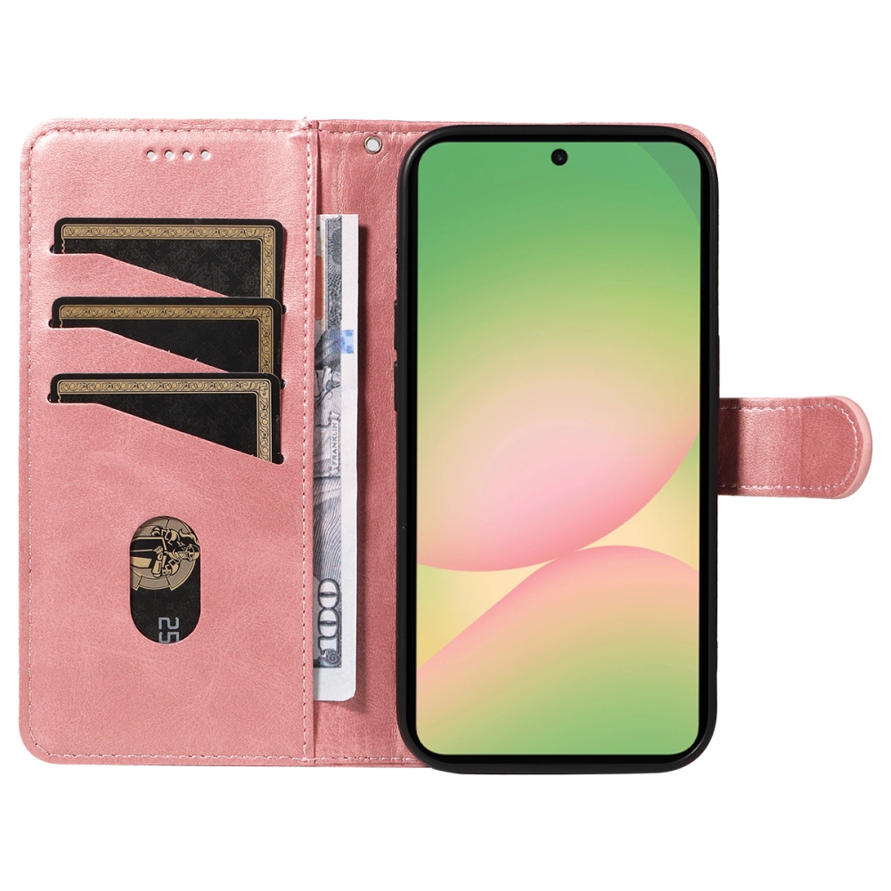 T-Shape knižkové púzdro na Samsung Galaxy A57 5G - ružovozlaté