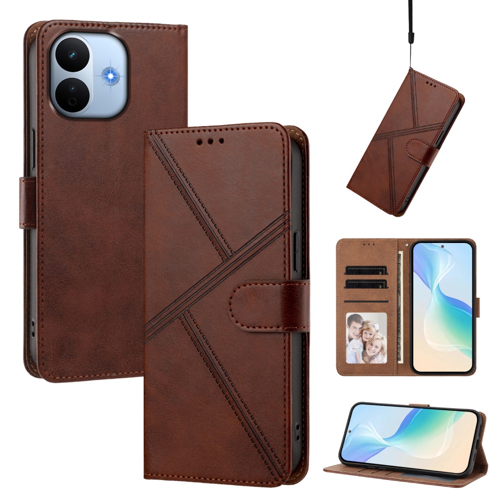 T-Shape knižkové púzdro na Xiaomi Redmi Note 17 Pro Max 5G - hnedé