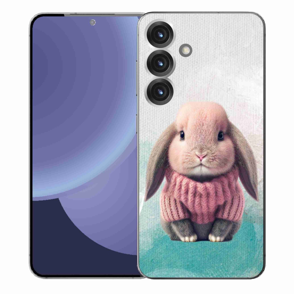 Gélový kryt mmCase na Samsung Galaxy S25+ - zajačik vo svetri
