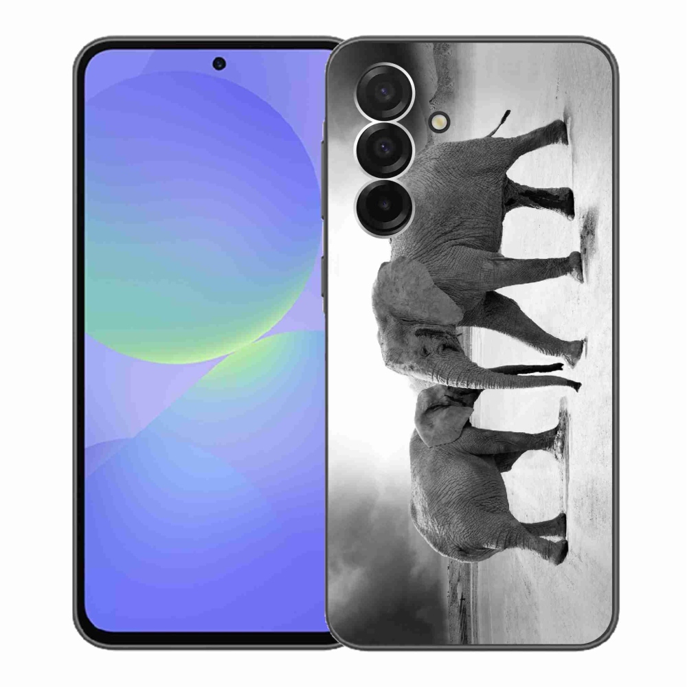 Gélový kryt mmCase na Samsung Galaxy A36 5G - čiernobieli slony