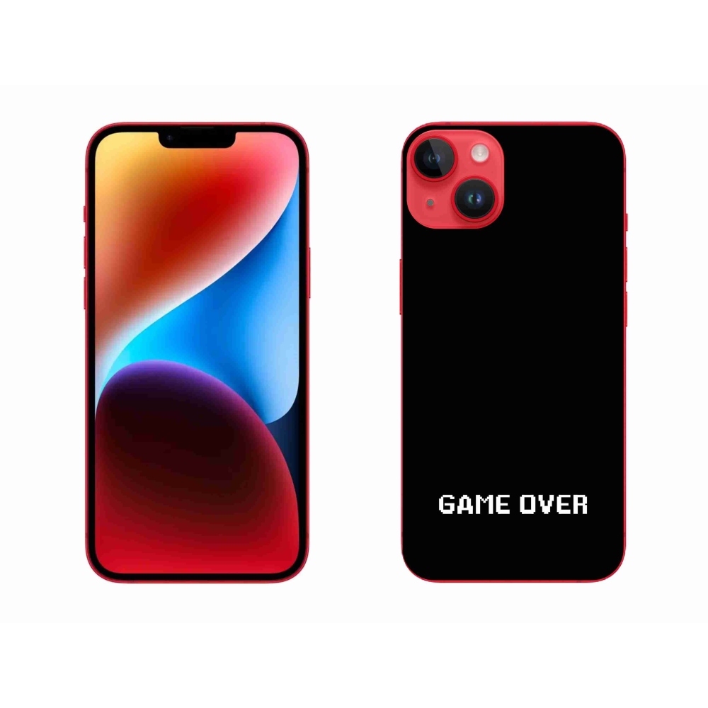 Gélový kryt mmCase na iPhone 14 Plus - game over čierne pozadie
