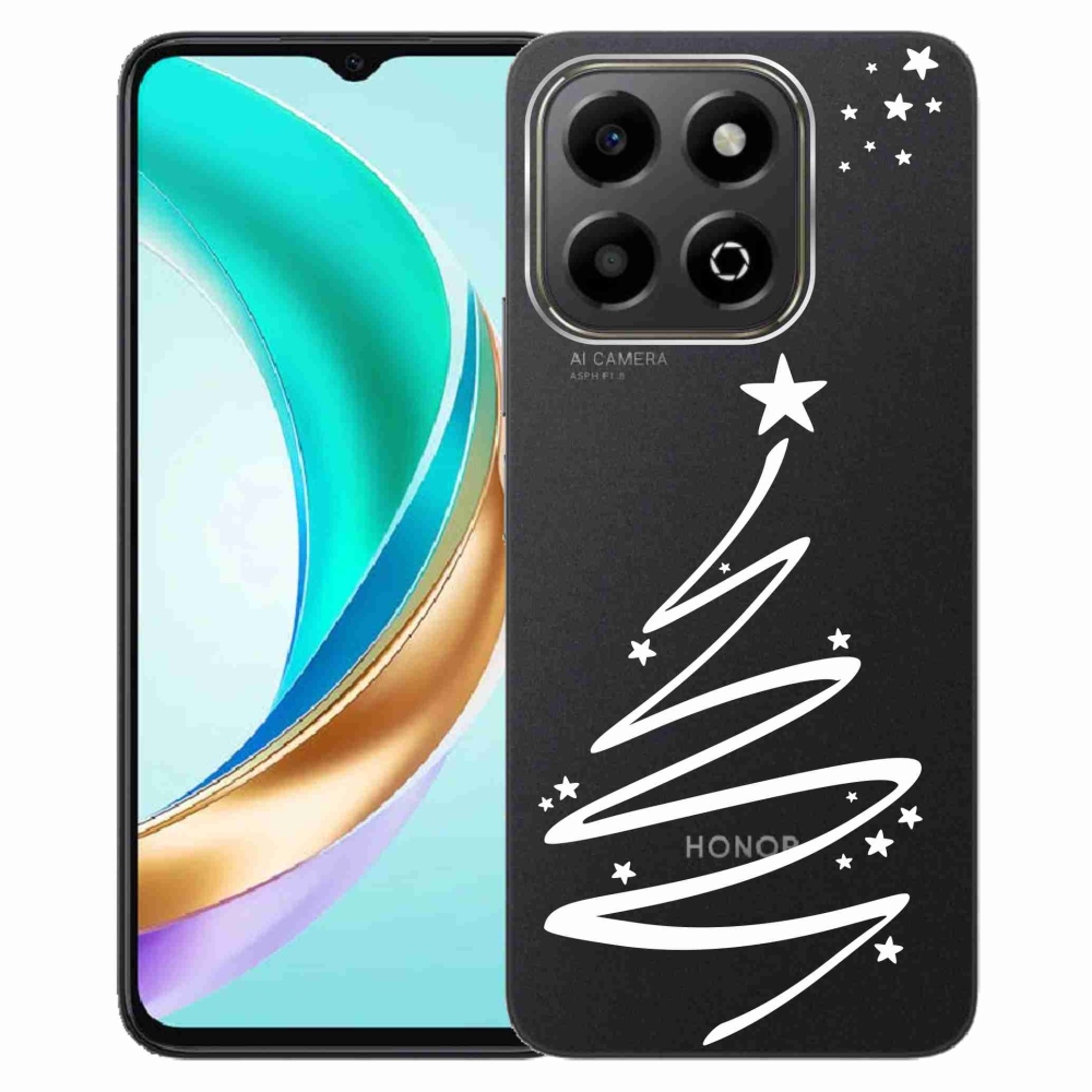 Gélový kryt mmCase na Honor X6b - biely stromček na priehľadnom pozadí