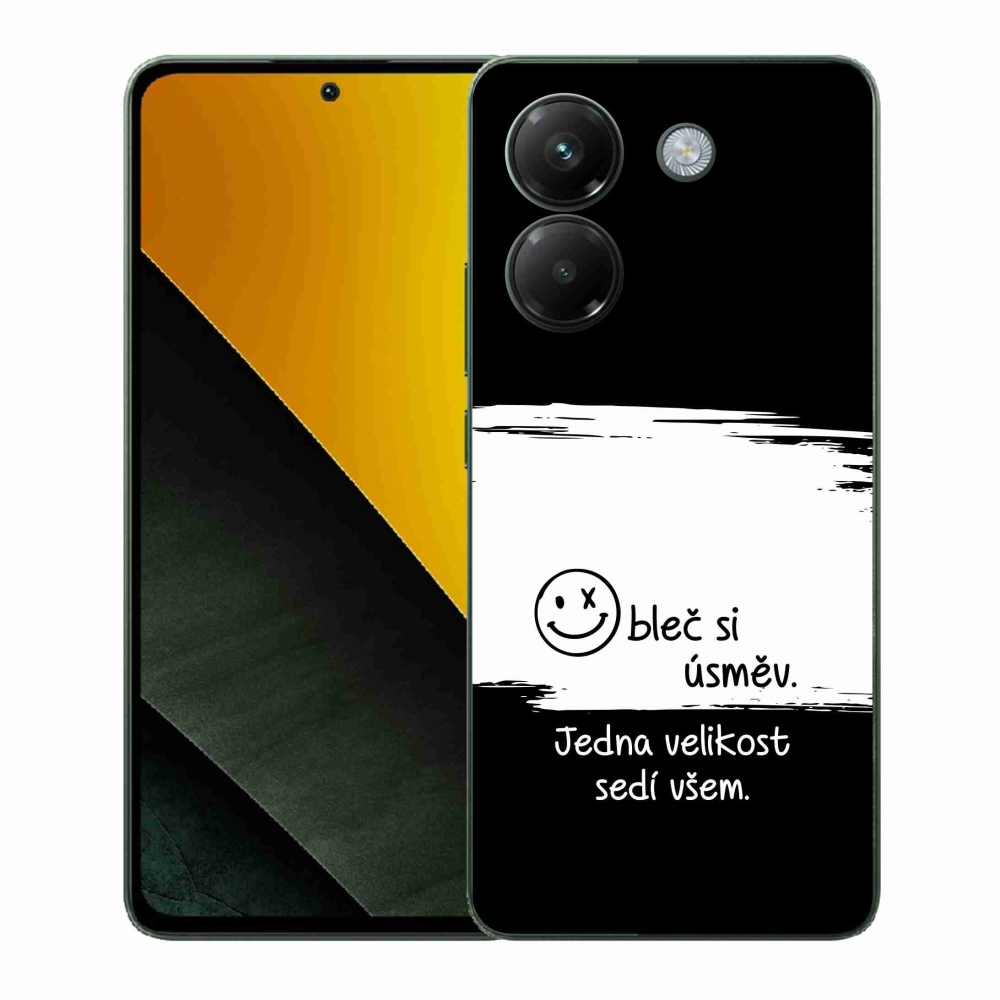 Gélový kryt mmCase na Xiaomi Poco M7 Pro 5G - vtipný text 8 bieločierne pozadie