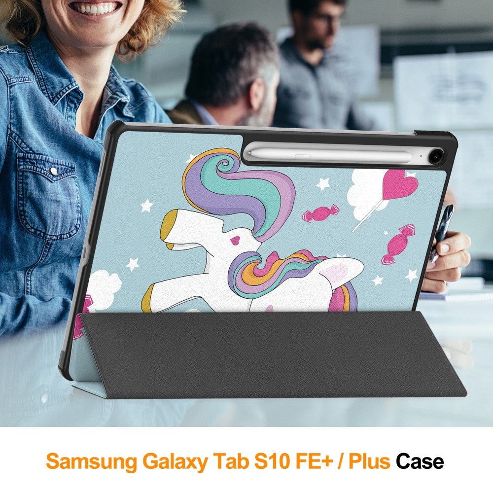 Patte chytré zatváracie púzdro na Samsung Galaxy Tab S10 FE+ - jednorožec