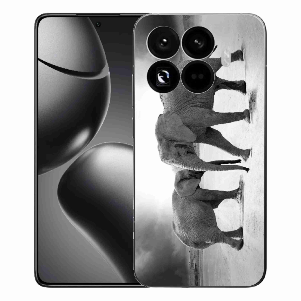 Gélový kryt mmCase na Xiaomi 15T Pro - čiernobieli slony