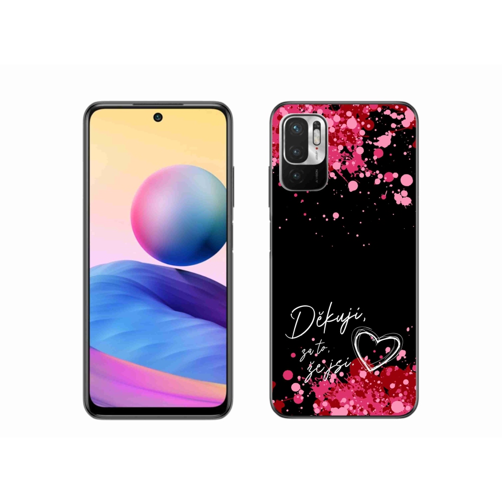 Gélový kryt mmCase na Xiaomi Redmi Note 10 5G - zamilovaný text 2 čierne pozadie