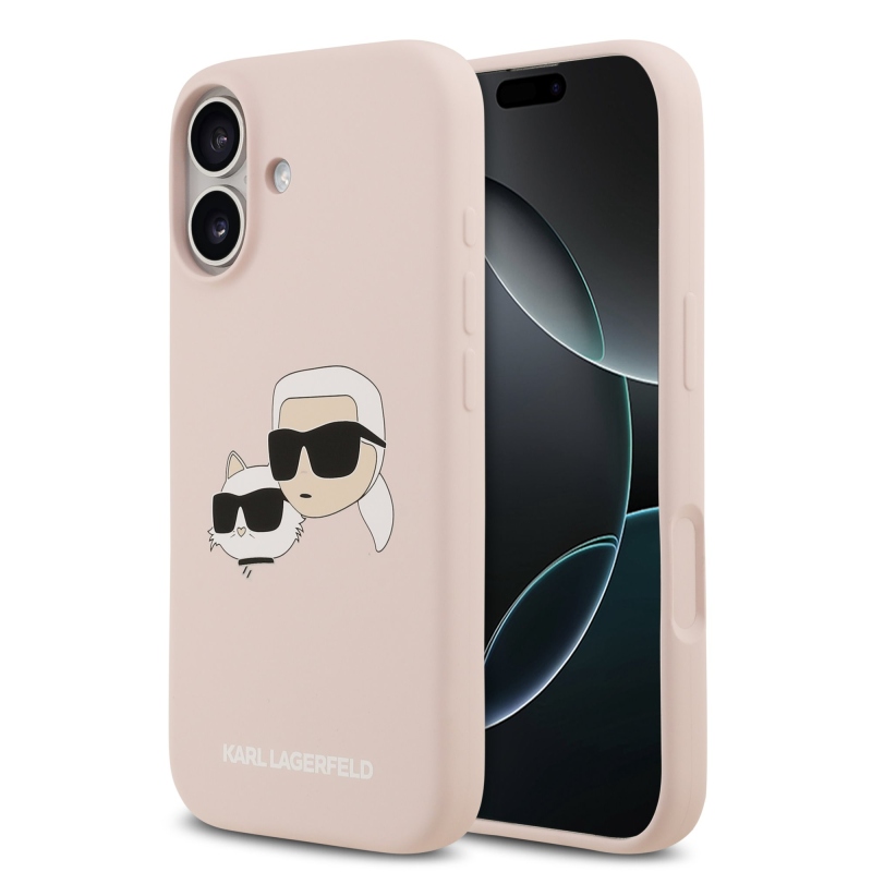 Karl Lagerfeld Liquid Silicone Double Heads MagSafe zadný kryt pre iPhone 17 ružový
