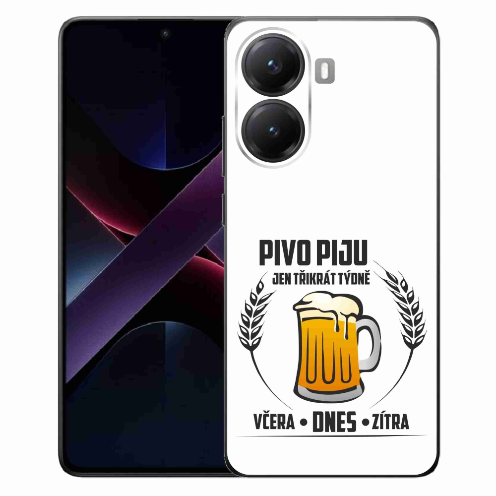 Gélový kryt mmCase na Xiaomi Poco X7 Pro 5G - pivný motív biele pozadie