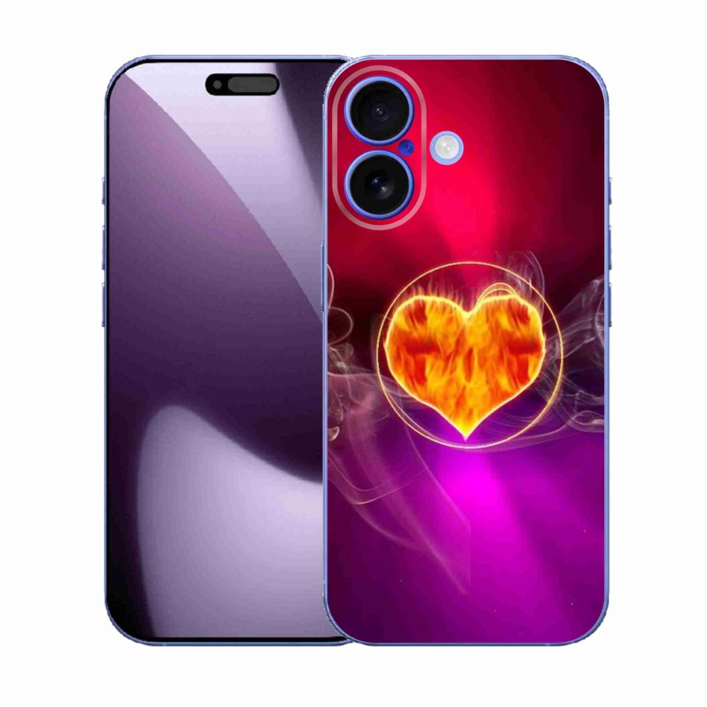 Gélový kryt mmCase na iPhone 17 - ohnivé srdce