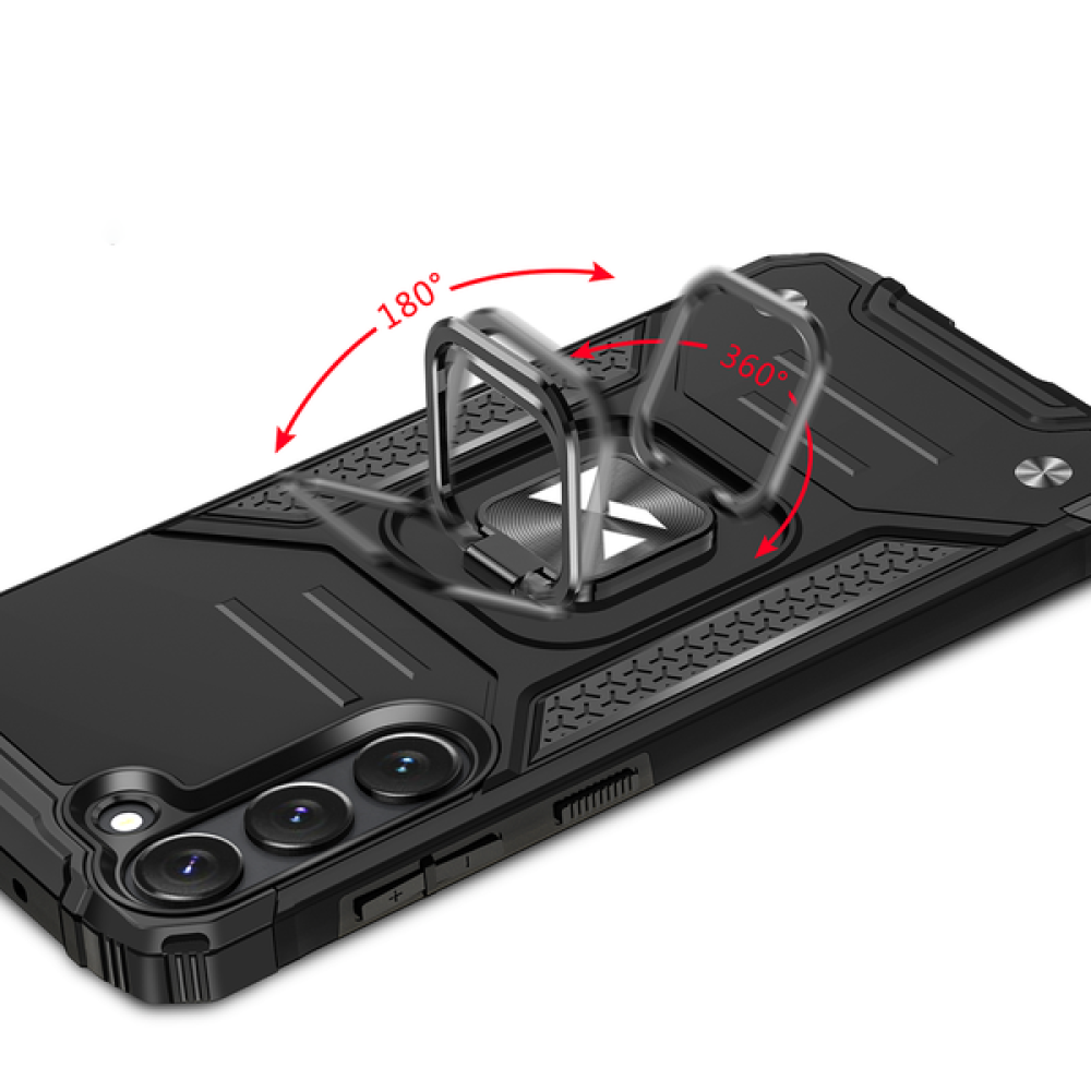 Wozinsky Ring odolný kryt na Samsung Galaxy S23 - čierny