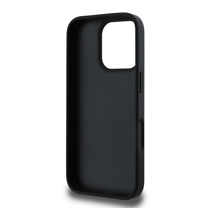 Guess PU 4G Metal Logo Zadný Kryt pre iPhone 16 Pro Max Grey
