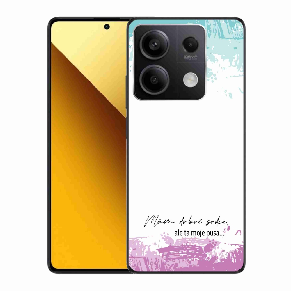 Gélový kryt mmCase na Xiaomi Redmi Note 13 5G - vtipný text 3 biele pozadie