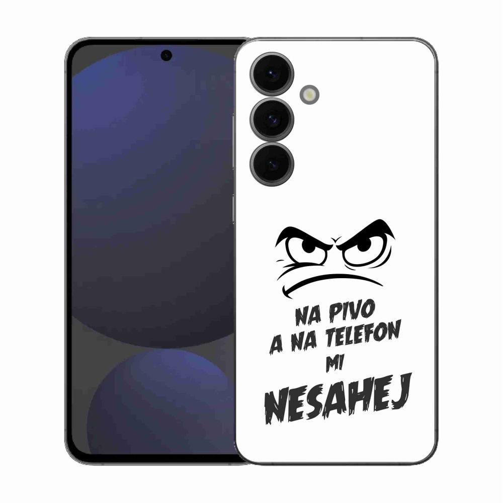 Gélový kryt mmCase na Samsung Galaxy S25 FE - pivný motív 2 biele pozadie
