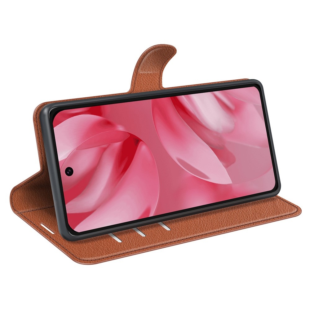 Litchi knižkové puzdro na Google Pixel 10 - hnedé