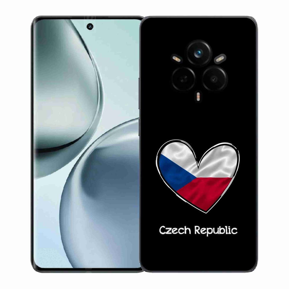 Gélový kryt mmCase na Realme 14 Pro+ 5G - vlajka srdca čierne pozadie