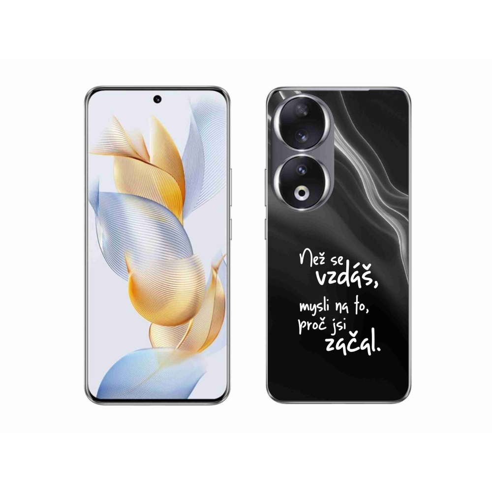Gélový kryt mmCase na Honor 90 - citát 2 čierne pozadie