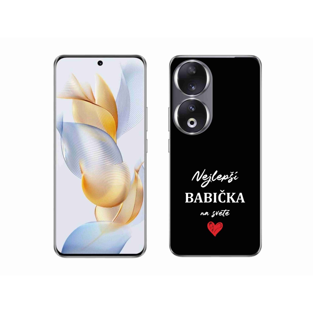 Gélový kryt mmCase na Honor 90 - najlepšia babička 1 čierne pozadie