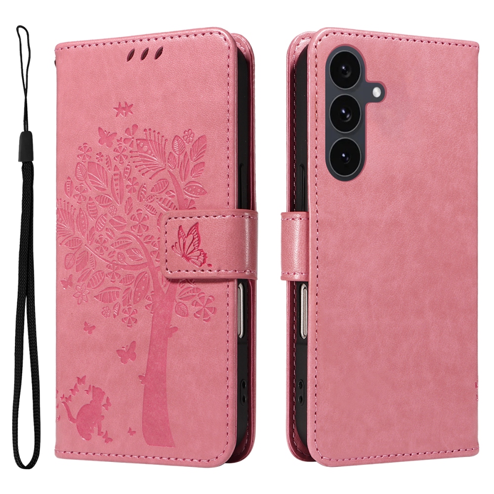 Trees knižkové púzdro na Samsung Galaxy S25 FE - ružové