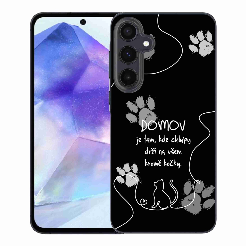 Gélový kryt mmCase na Samsung Galaxy A55 5G - mačacie motív čierne pozadie