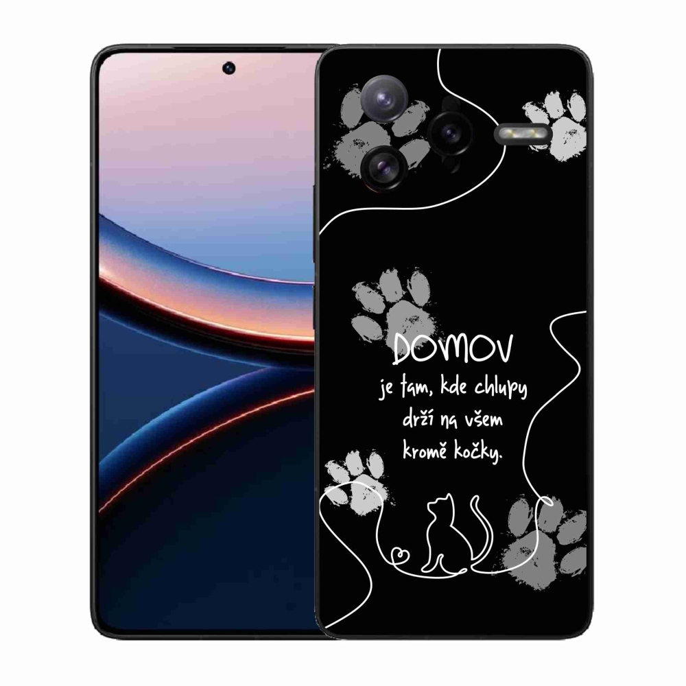 Gélový kryt mmCase na Xiaomi Poco F7 Ultra - mačacie motív čierne pozadie