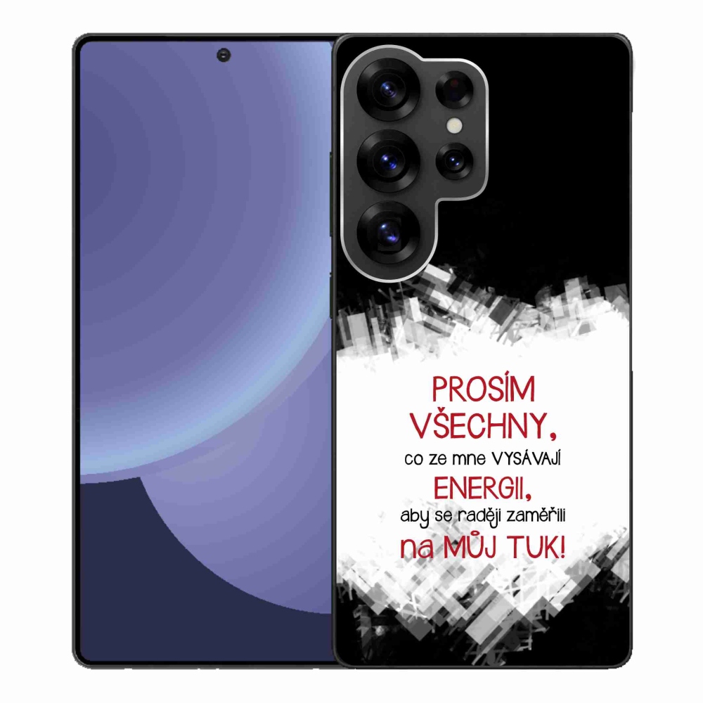 Gélový kryt mmCase na Samsung Galaxy S25 Ultra - vtipný text 1 červený