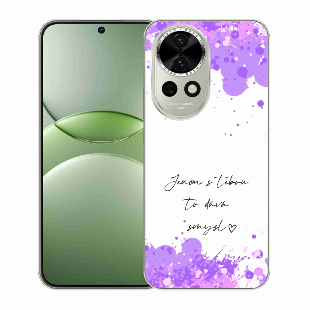 Gélový kryt mmCase na Huawei Nova 13 5G - zamilovaný text biele pozadie