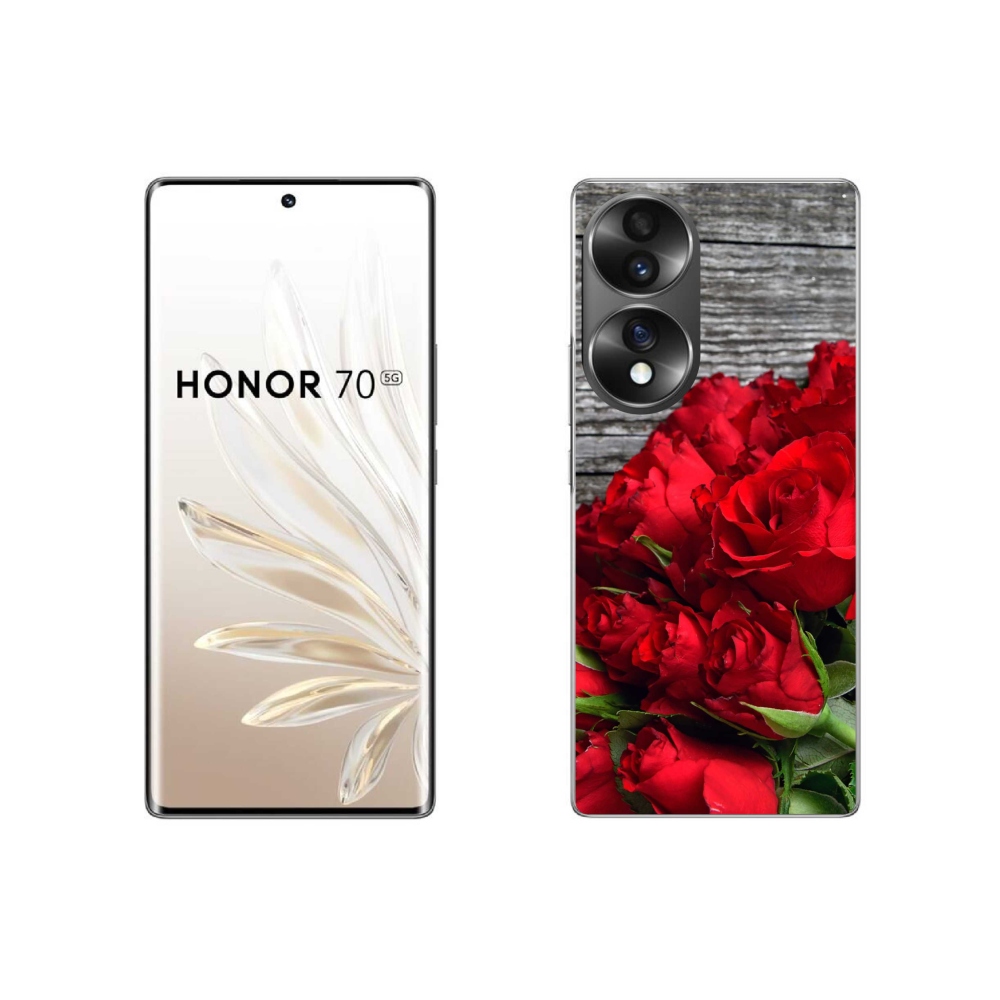 Gélový kryt mmCase na Honor 70 - červené ruže