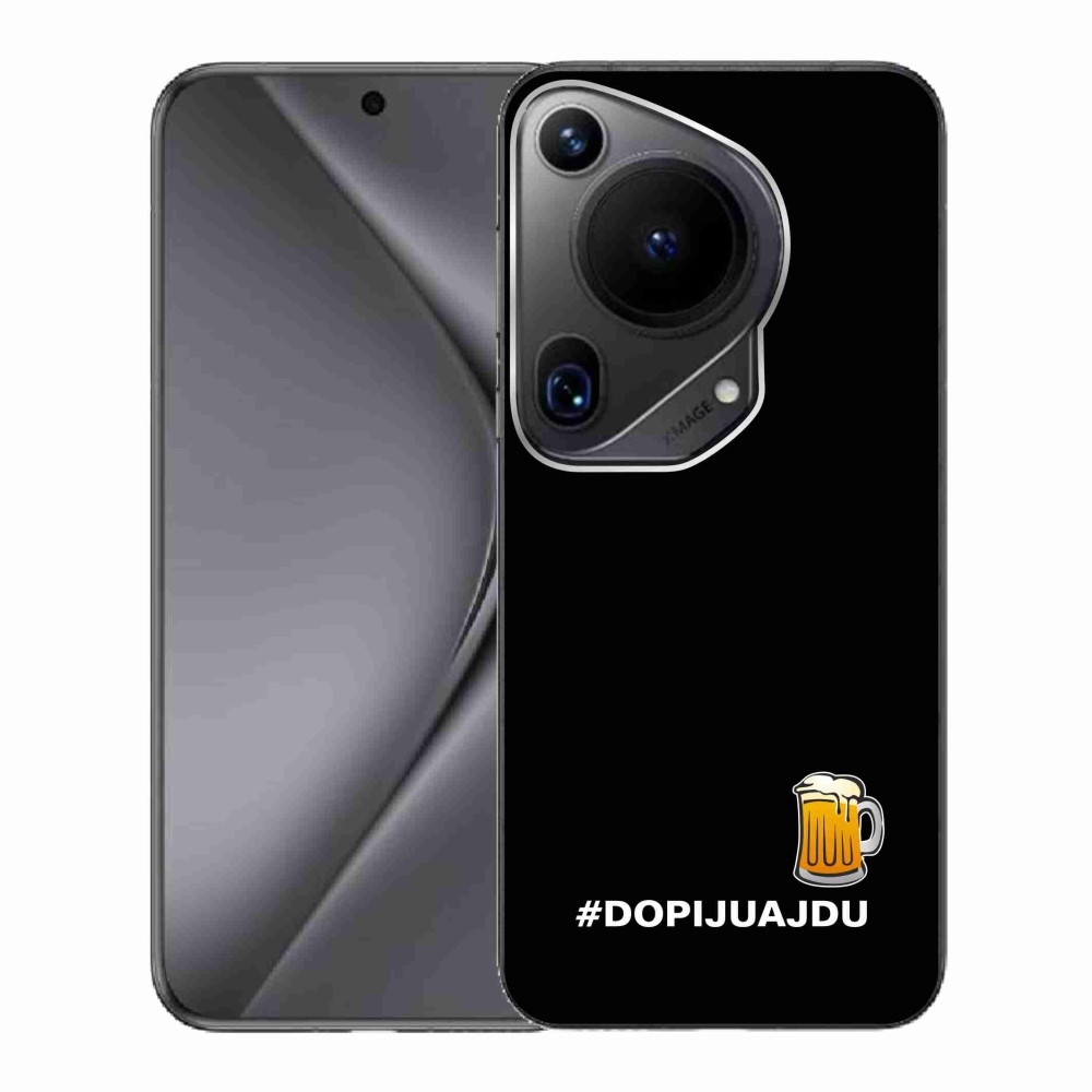 Gélový kryt mmCase na Huawei Pura 70 Ultra - pivný motív 1 čierne pozadie