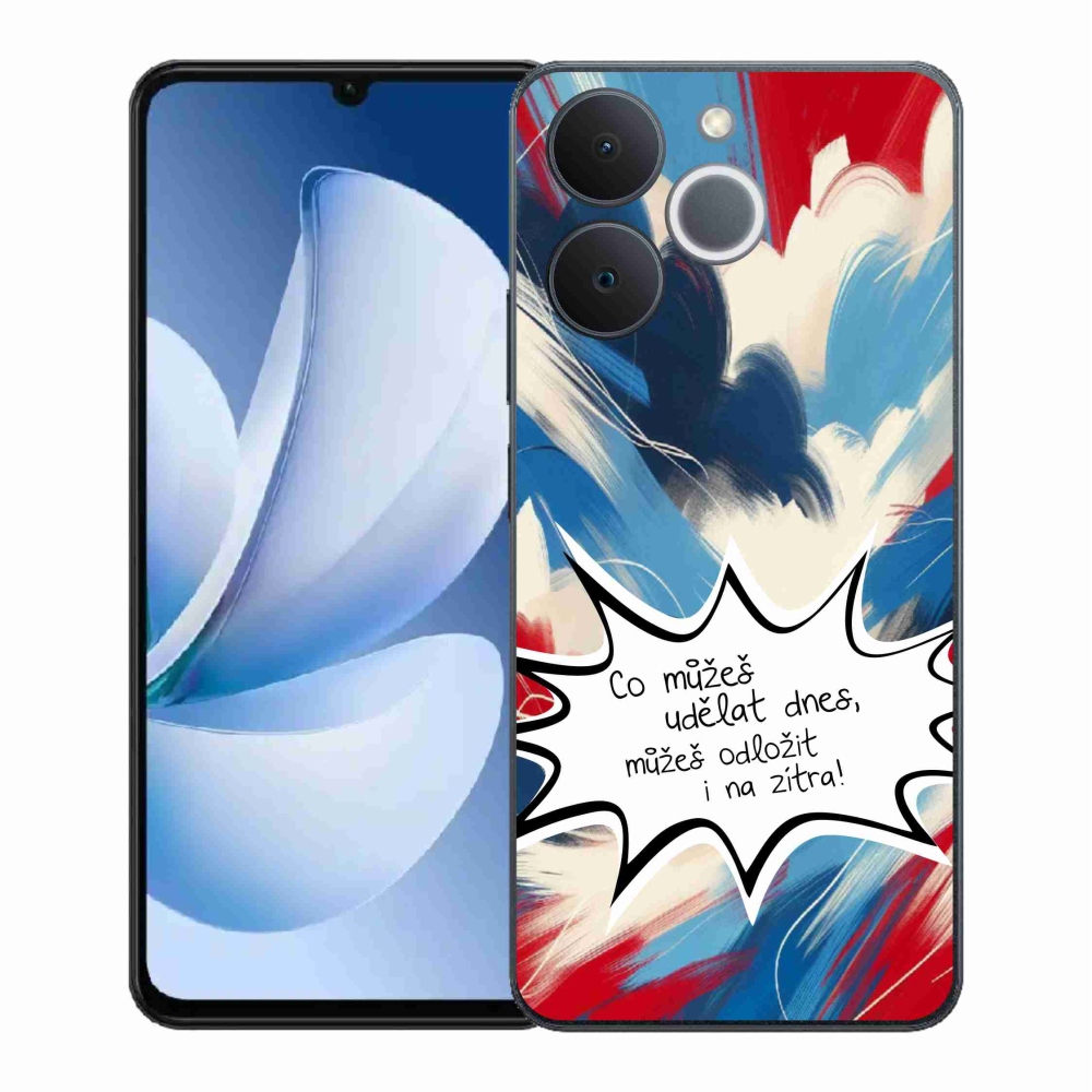 Gélový kryt mmCase na Realme Note 70T - vtipný text 9 biele pozadie