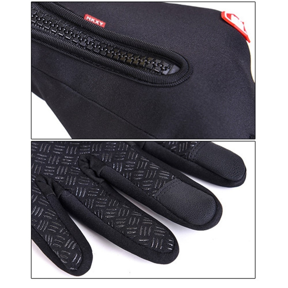 Outdoorové vetruodolné dotykové rukavice v čiernej farbe - veľkosť M