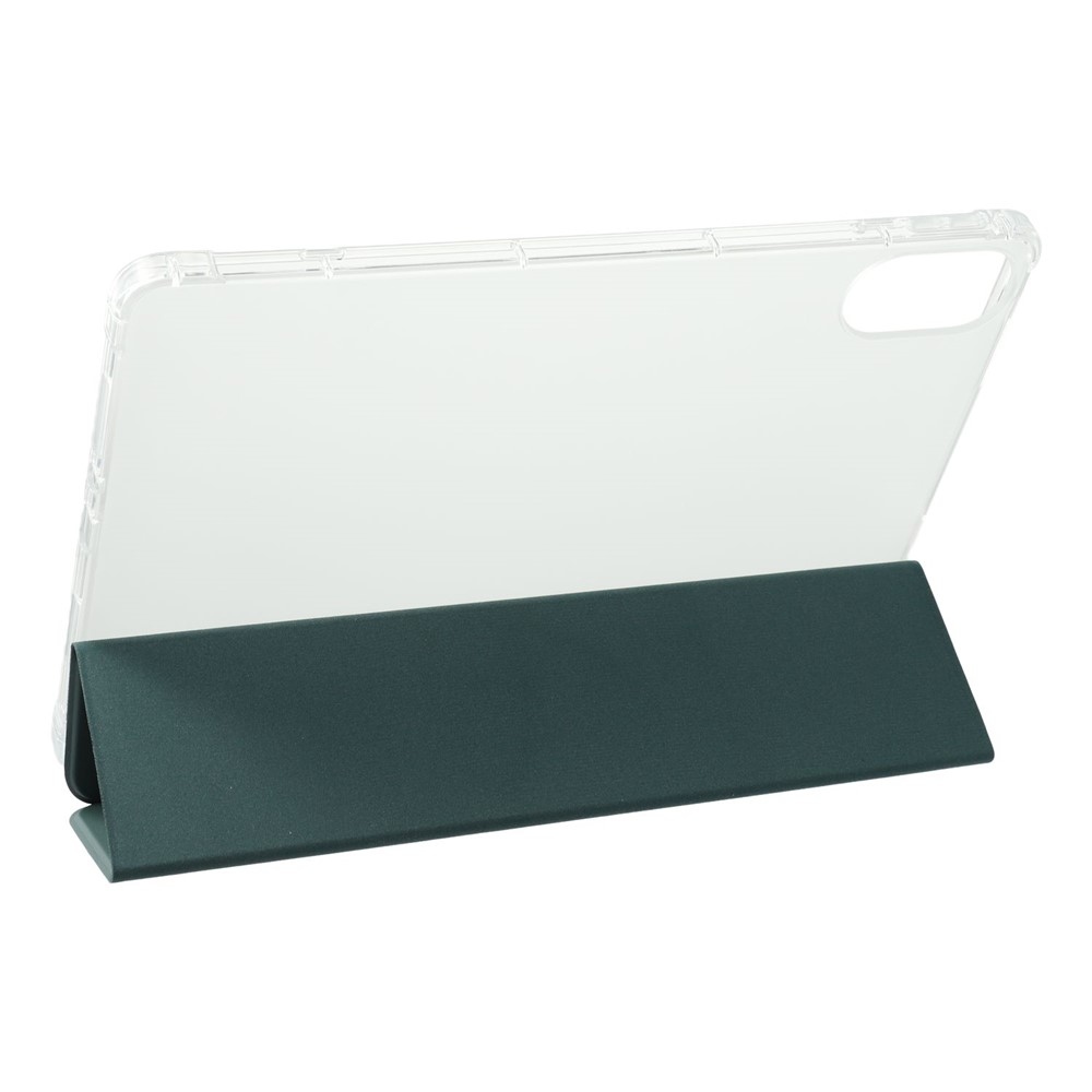 Tri-Fold chytré skladacie puzdro na tablet Xiaomi Redmi Pad 2 - tmavozelené