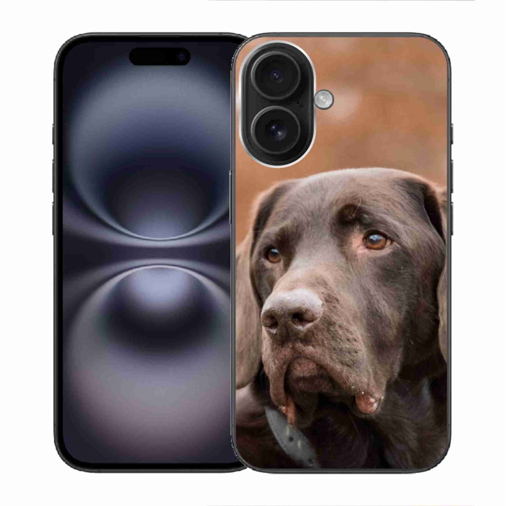 Gélový obal mmCase na iPhone 16 - hnedý labrador