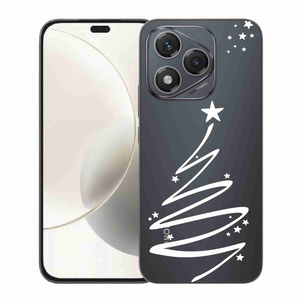 Gélový kryt mmCase na Honor 400 Lite - biely stromček na priehľadnom pozadí
