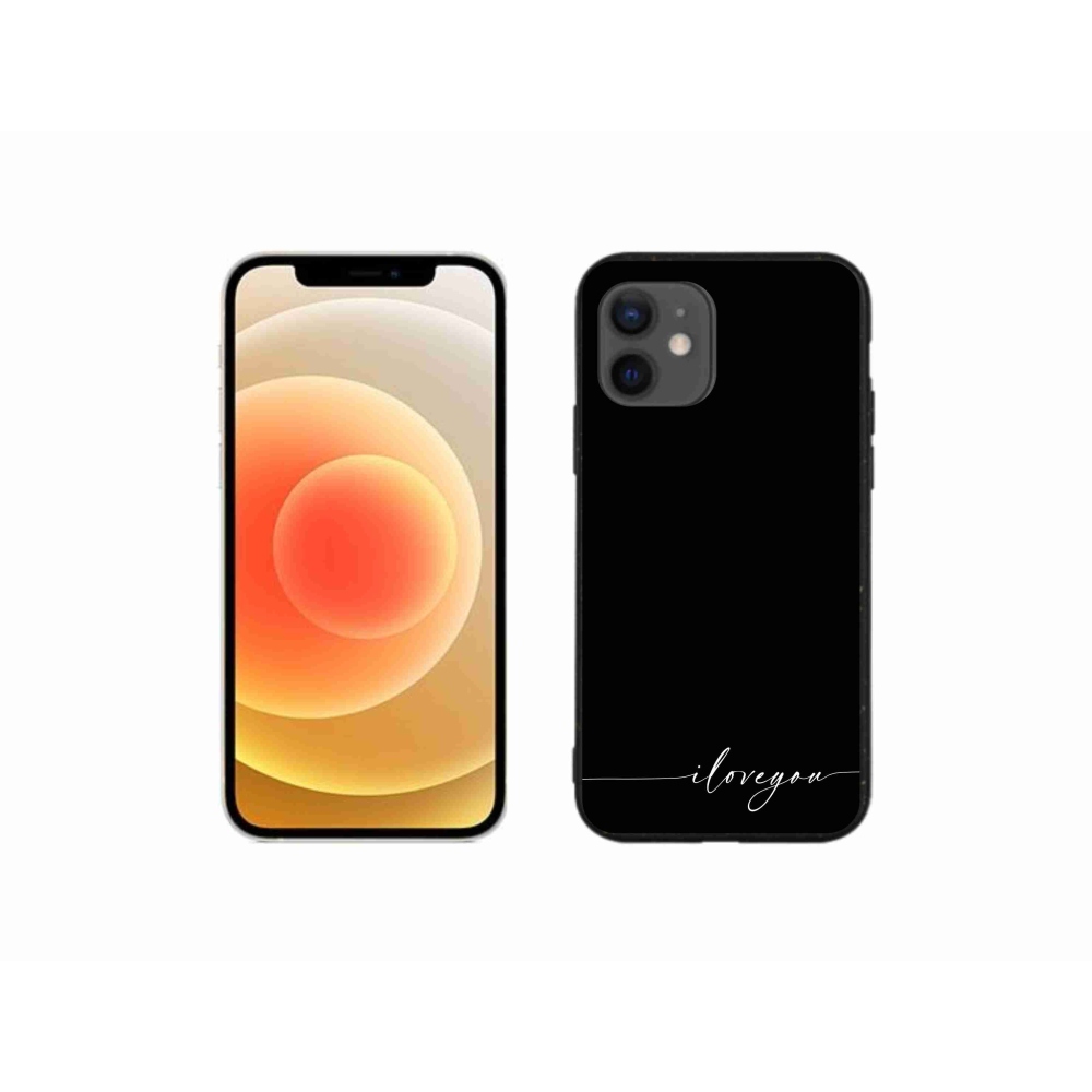 Gélový kryt mmCase na iPhone 12 mini - I love you čierne pozadie
