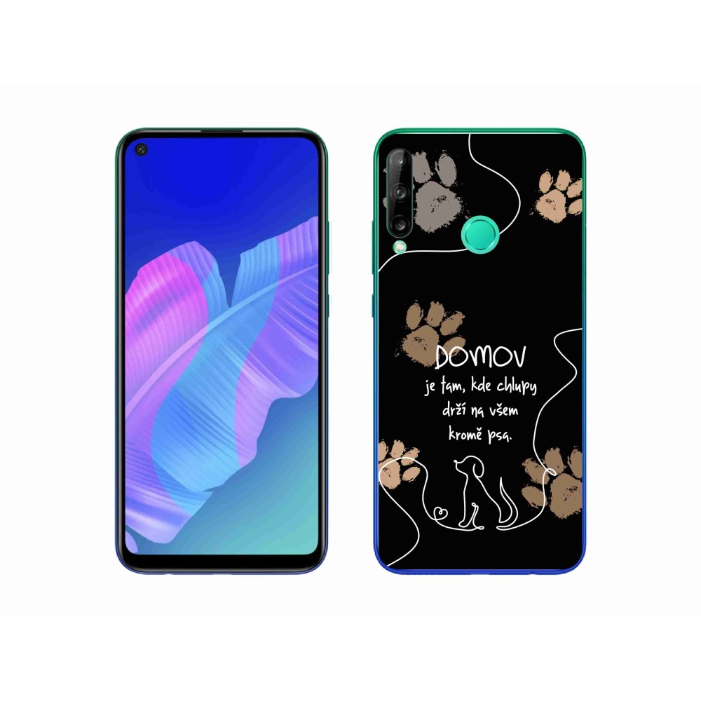Gélový kryt mmCase na Huawei P40 Lite E - psí motív čierne pozadie