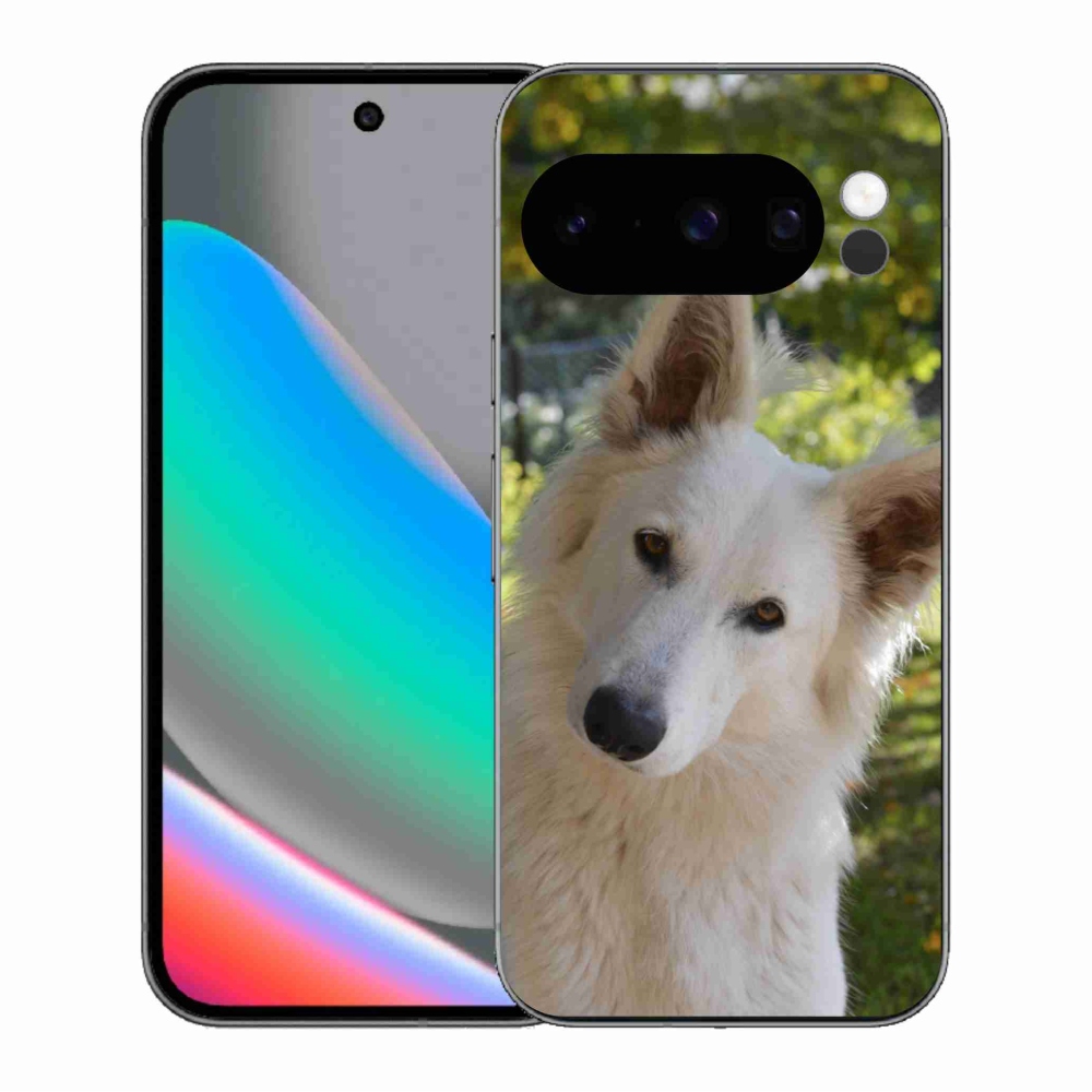 Gélový kryt mmCase na Google Pixel 10 Pro - biely švajčiarsky ovčiak 1