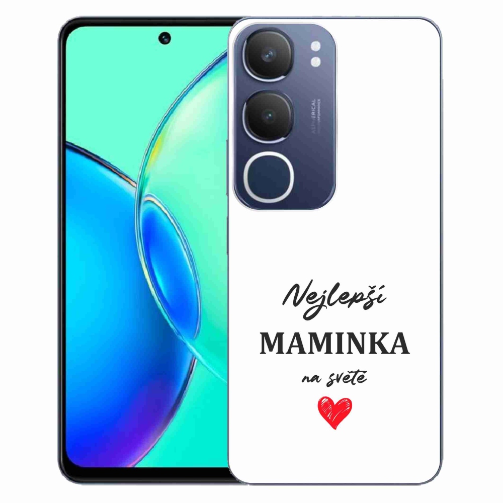 Gélový kryt mmCase na Vivo Y19s - najlepšia mamička 1 biele pozadie