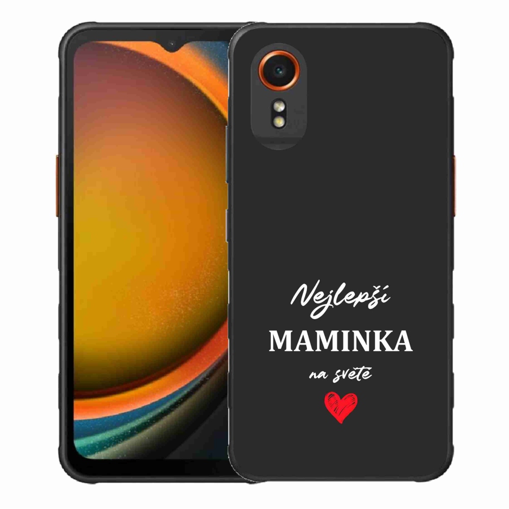 Gélový kryt mmCase na Samsung Galaxy Xcover 7 - najlepšia mamička 1 čierne pozadie