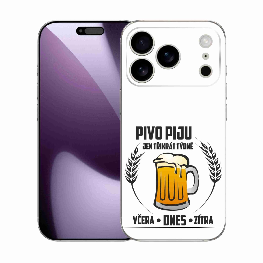 Gélový kryt mmCase na iPhone 17 Pro - pivný motív biele pozadie